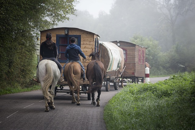 car towing a caravan. caravan towing