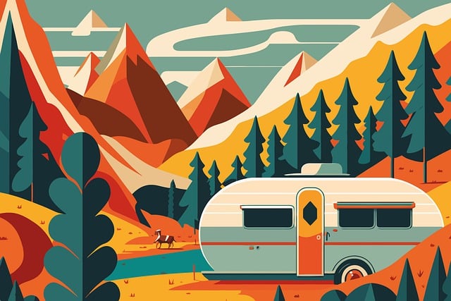 car towing a caravan. caravan towing