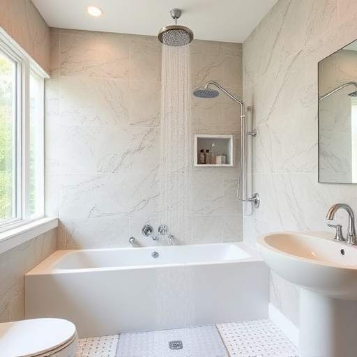 showers in bathroom