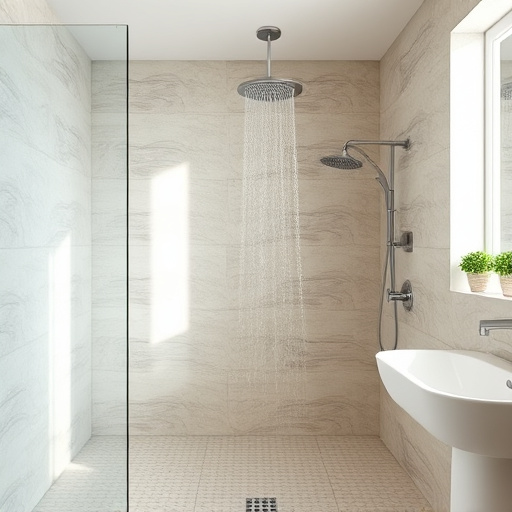 showers in bathroom