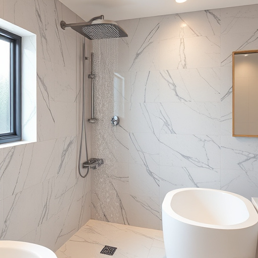 showers in bathroom