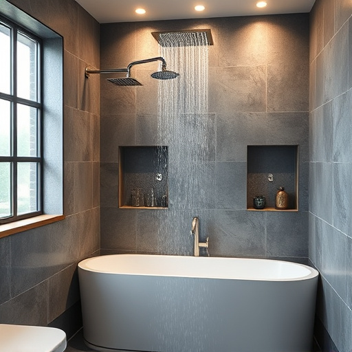 showers in bathroom
