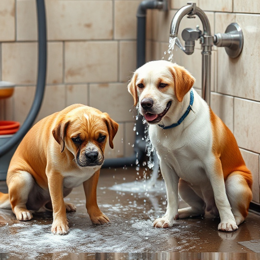 washing dogs