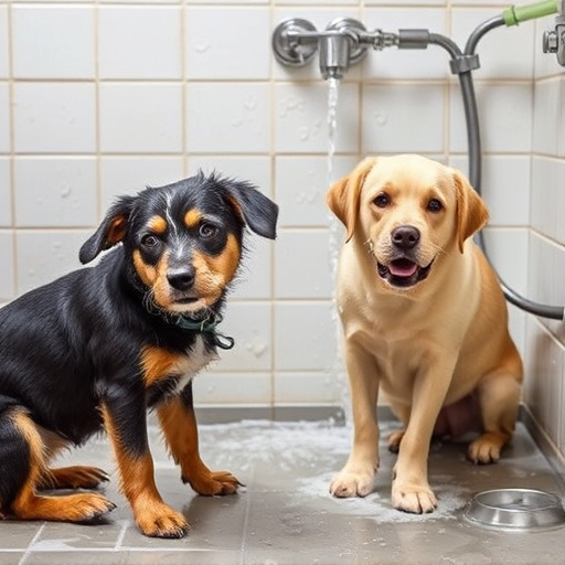 washing dogs