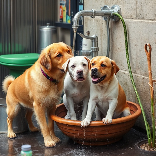 washing dogs