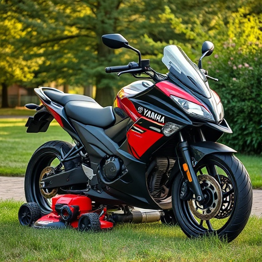 yamaha motorcycles, lawn mower, motorcycle