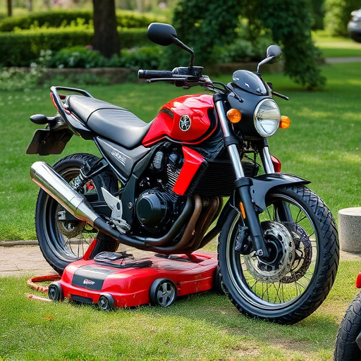 yamaha motorcycles, lawn mower, motorcycle