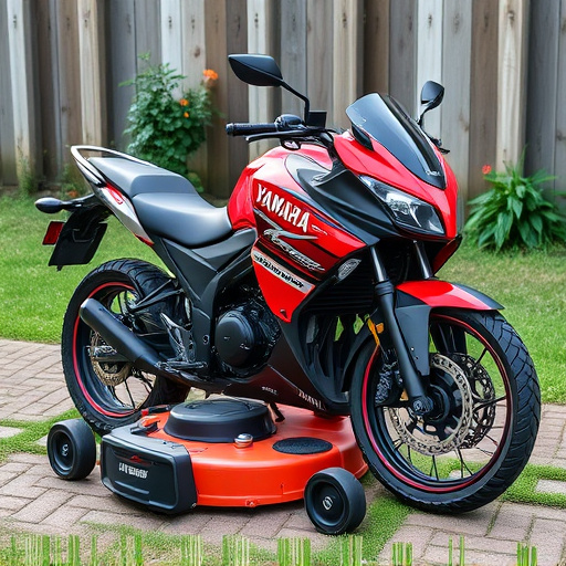 yamaha motorcycles, lawn mower, motorcycle