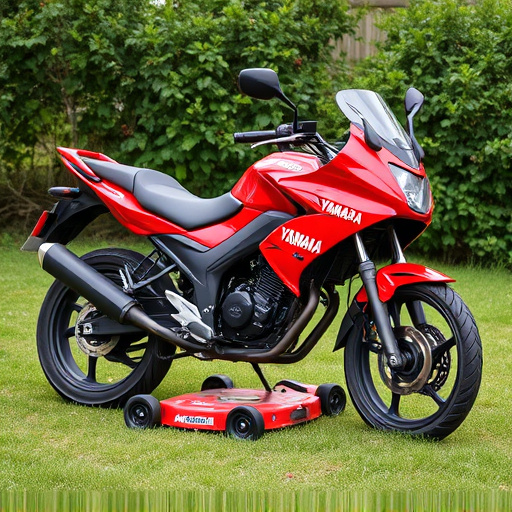 yamaha motorcycles, lawn mower, motorcycle