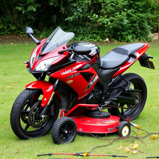 yamaha motorcycles, lawn mower, motorcycle