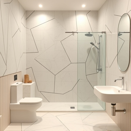 bathroom with showers