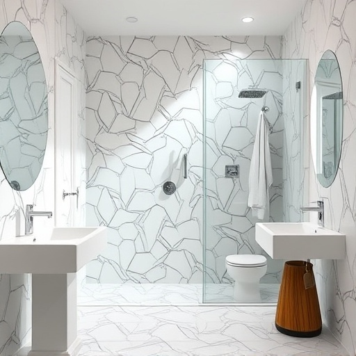 bathroom with showers