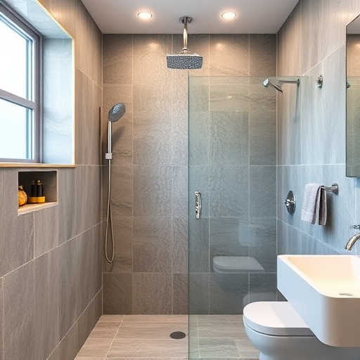 showers in bathroom