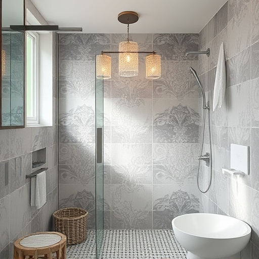 showers in bathroom