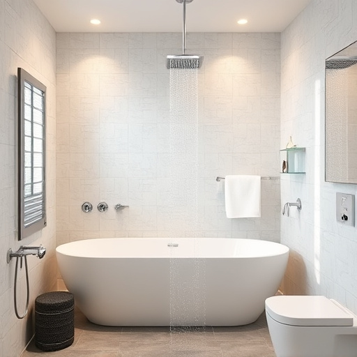 showers in bathroom
