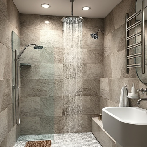 showers in bathroom