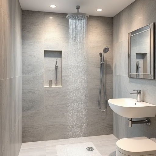 showers in bathroom