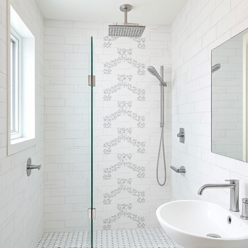 showers in bathroom
