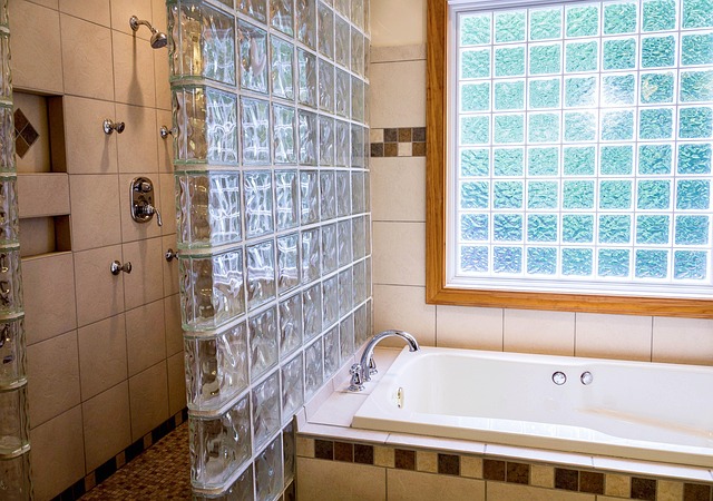 bathroom with showers