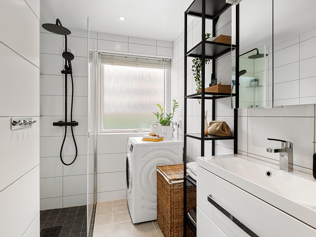 bathroom with showers