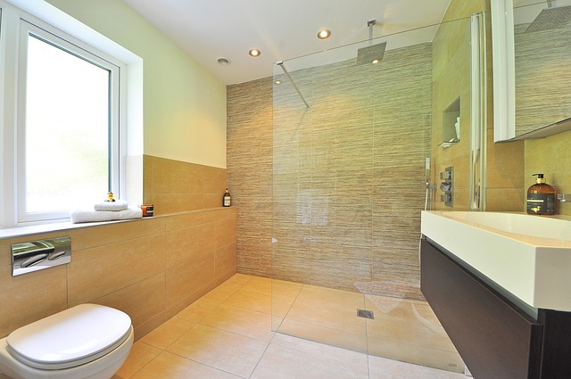 bathroom with showers